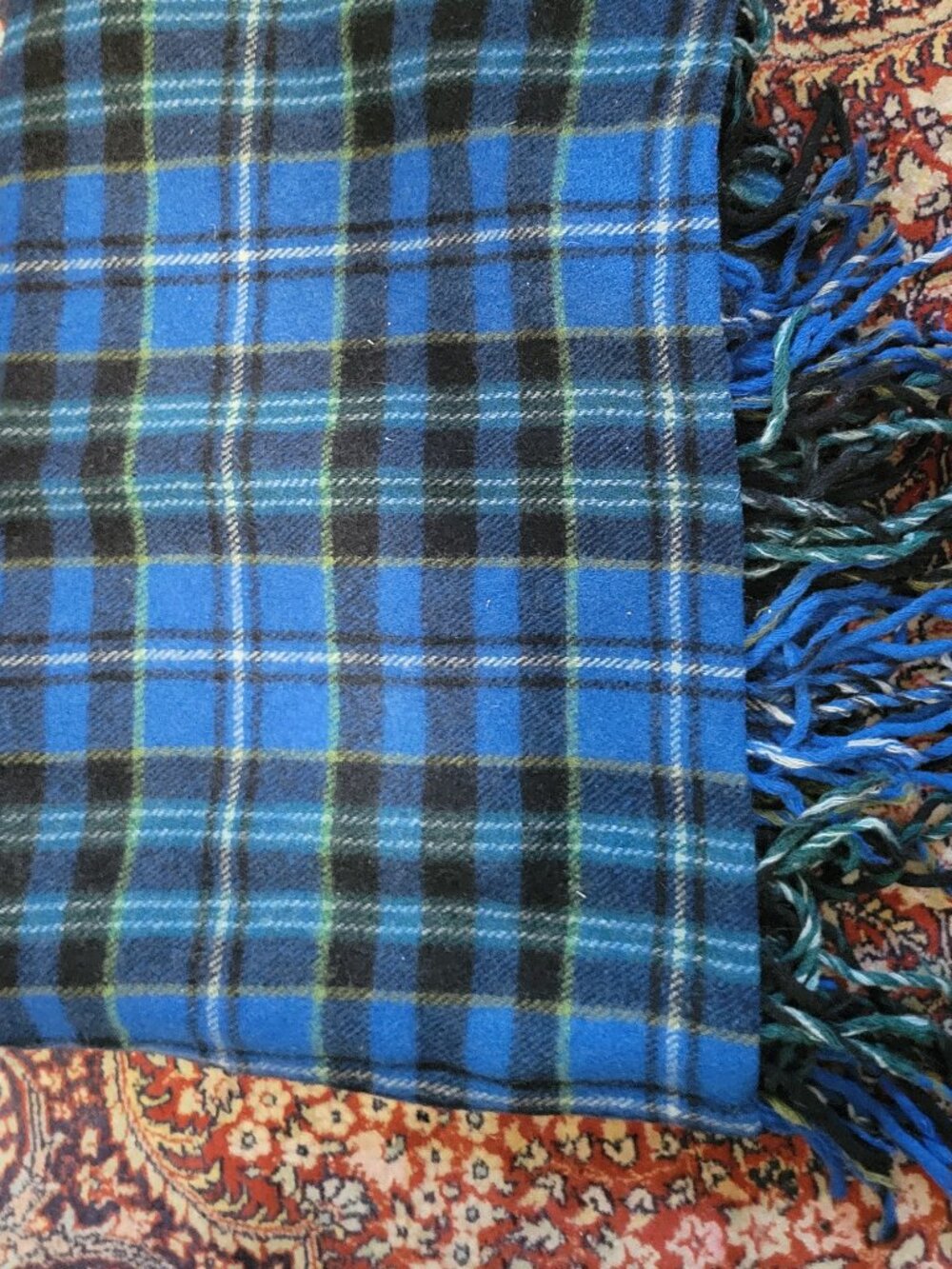 Vintage Pendleton Wool Blanket/Throw Blue Plaid
